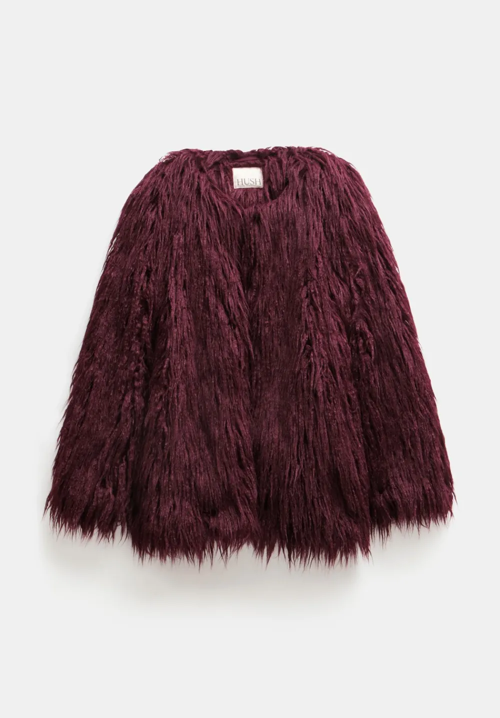 hush Jackets & Coats|Eleanor Faux Fur Jacket Burgundy Red