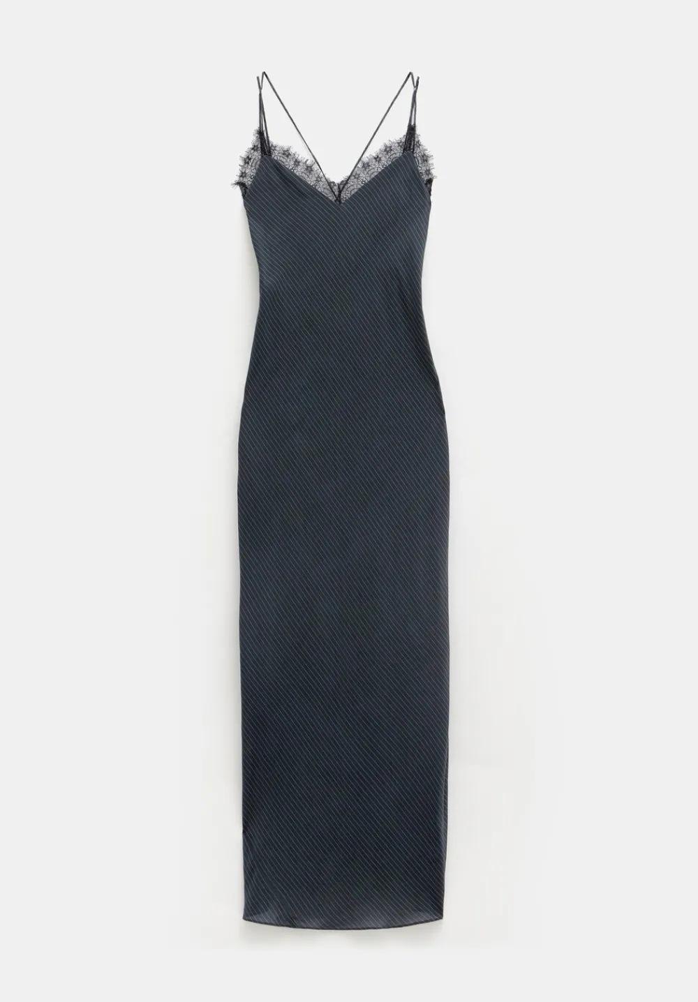 hush Dresses|Elisabetta Slip Maxi Dress Pinstripe Grey