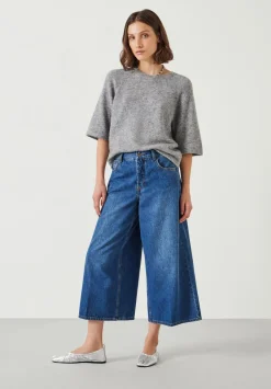 hush Jeans|Ella Wide Leg Cropped Jeans Mid Authentic