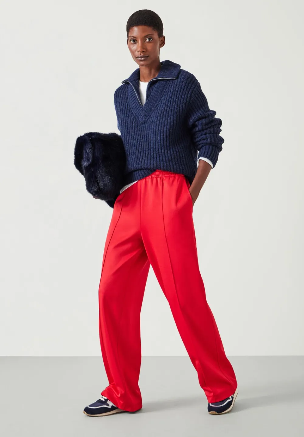 hush Jumpers & Cardigans|Ella Zip V Neck Jumper Midnight Navy