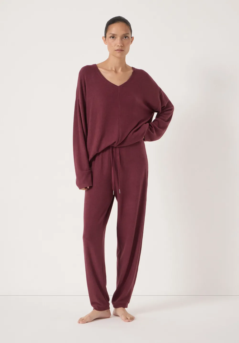 hush Pyjamas & Nightwear|Elle Supersoft Joggers Burgundy Purple