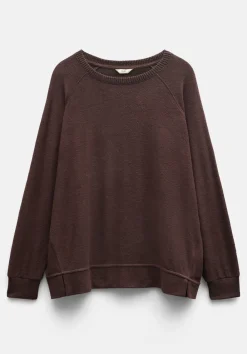 hush Pyjamas & Nightwear|Elle Supersoft Raglan Top Chocolate brown