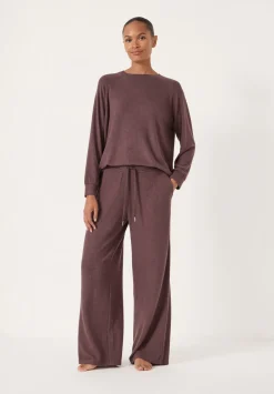 hush Tops & T-Shirts|Pyjamas & Nightwear|Elle Supersoft Raglan Top Chocolate Melange