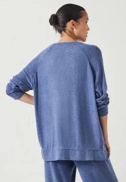 hush Pyjamas & Nightwear|Elle Supersoft Raglan Top Dusty Blue