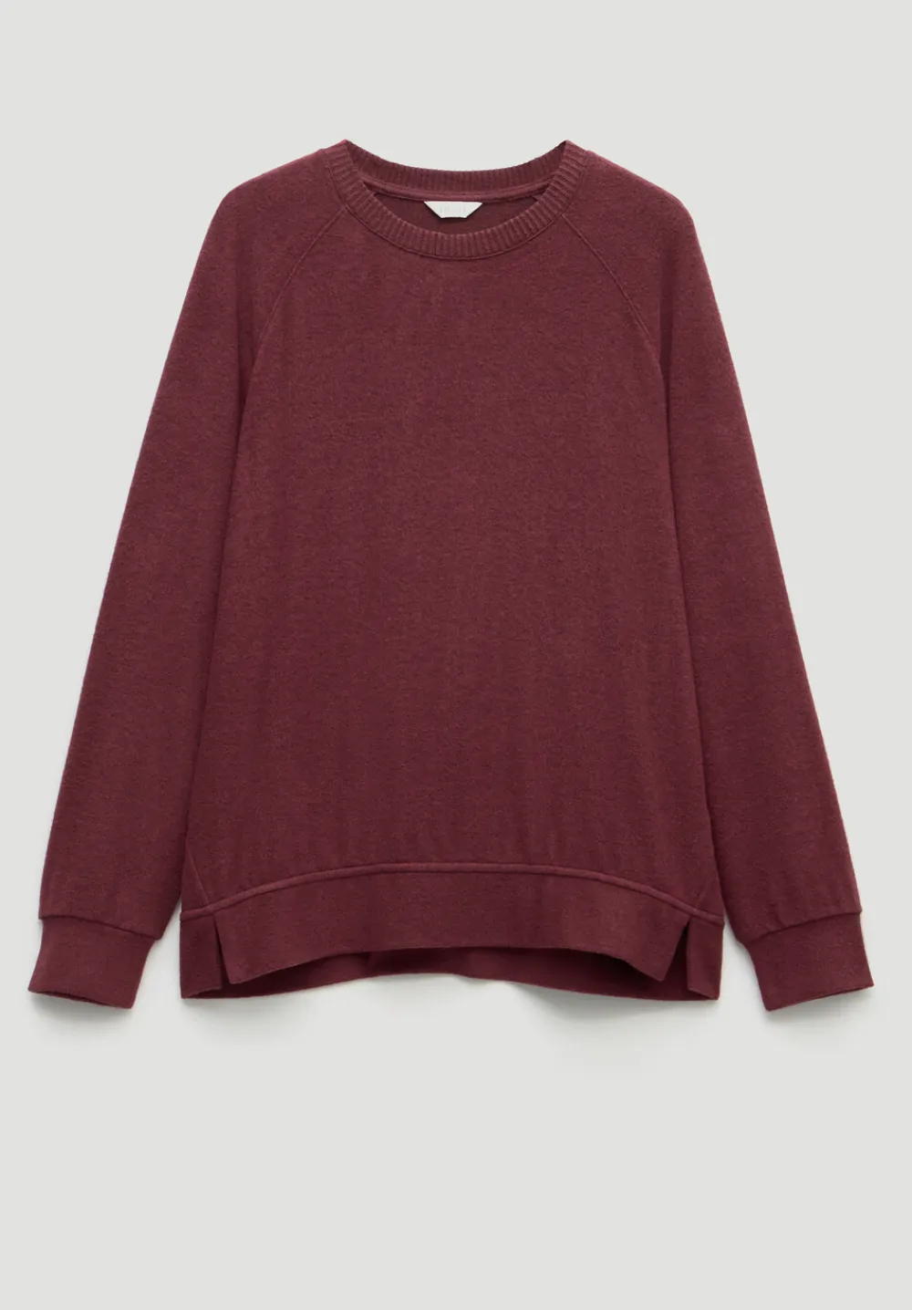 hush Tops & T-Shirts|Pyjamas & Nightwear|Elle Supersoft Raglan Top Burgundy Purple