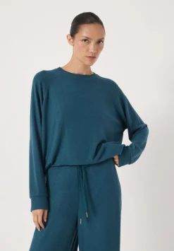 hush Tops & T-Shirts|Pyjamas & Nightwear|Elle Supersoft Raglan Top Teal Blue
