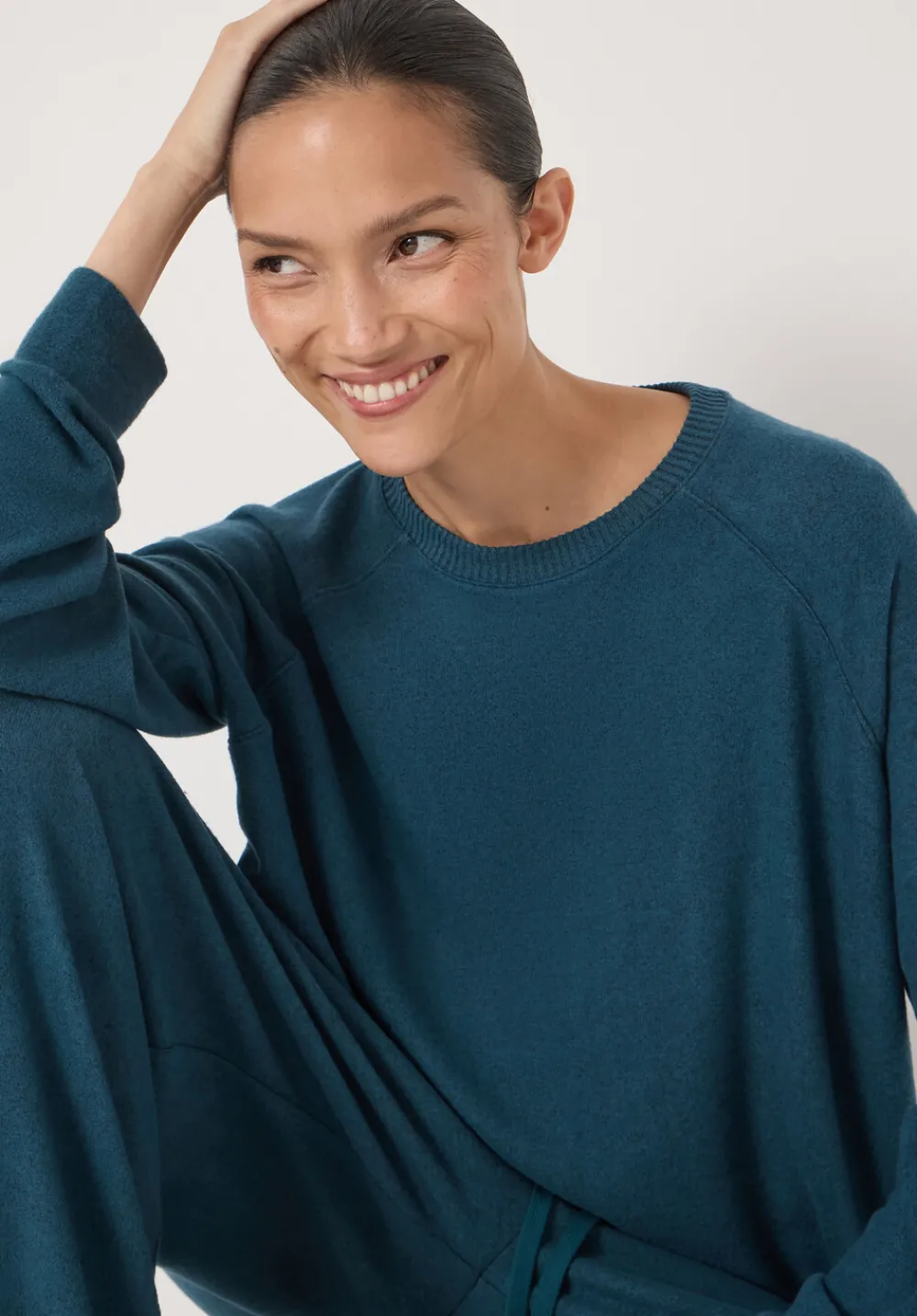 hush Tops & T-Shirts|Pyjamas & Nightwear|Elle Supersoft Raglan Top Teal Blue