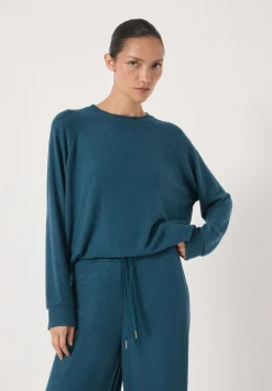 hush Tops & T-Shirts|Pyjamas & Nightwear|Elle Supersoft Raglan Top Teal Blue