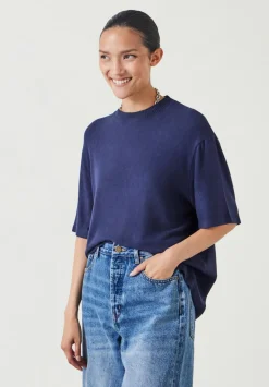 hush Tops & T-Shirts|Elle Supersoft T-Shirt Navy