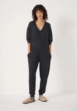 hush Jumpsuits|Pyjamas & Nightwear|Elle Supersoft V-Neck Onesie Charcoal Marl