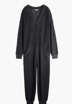 hush Jumpsuits|Pyjamas & Nightwear|Elle Supersoft V-Neck Onesie Charcoal Marl