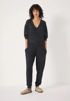 hush Jumpsuits|Pyjamas & Nightwear|Elle Supersoft V-Neck Onesie Charcoal Marl