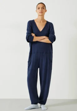 hush Jumpsuits|Pyjamas & Nightwear|Elle Supersoft V-Neck Onesie Midnight Navy