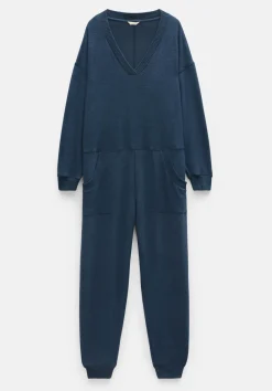 hush Jumpsuits|Pyjamas & Nightwear|Elle Supersoft V-Neck Onesie Midnight Navy