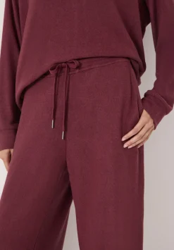 hush Pyjamas & Nightwear|Elle Supersoft Wide Leg Joggers Burgundy Purple