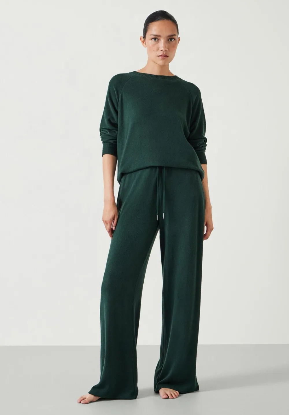 hush Joggers & Leggings|Pyjamas & Nightwear|Elle Supersoft Wide Leg Joggers Deep Green