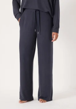 hush Pyjamas & Nightwear|Elle Supersoft Wide Leg Joggers Navy Blue