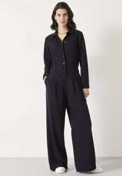 hush Jumpsuits|Elora Relaxed Tailored Jumpsuit Midnight Navy