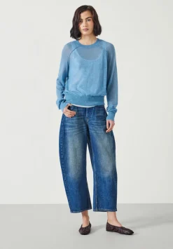 hush Jumpers & Cardigans|Elsie Gauzy Wool Blend Crew Jumper Blue