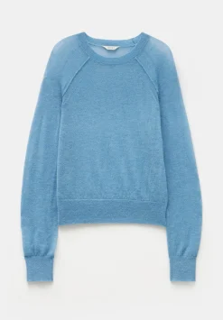 hush Jumpers & Cardigans|Elsie Gauzy Wool Blend Crew Jumper Blue