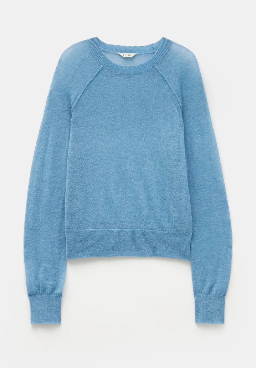 hush Jumpers & Cardigans|Elsie Gauzy Wool Blend Crew Jumper Blue