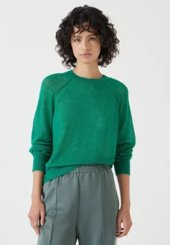 hush Jumpers & Cardigans|Elsie Gauzy Wool Blend Crew Jumper Green