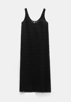 hush Dresses|Embroidered Sleeveless Floral Dress Black