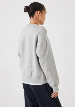 hush Sweatshirts & Hoodies|Embroidered Star Relaxed Sweatshirt Grey MarlGrey Marl