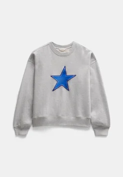 hush Sweatshirts & Hoodies|Embroidered Star Relaxed Sweatshirt Grey MarlGrey Marl