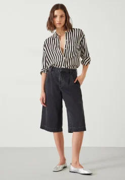 hush Shirts & Blouses|Emely Oversized Stripe Fluid Shirt Black And White Stripe