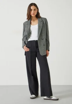 hush Trousers|Emily Cotton Wide Leg Trousers Black