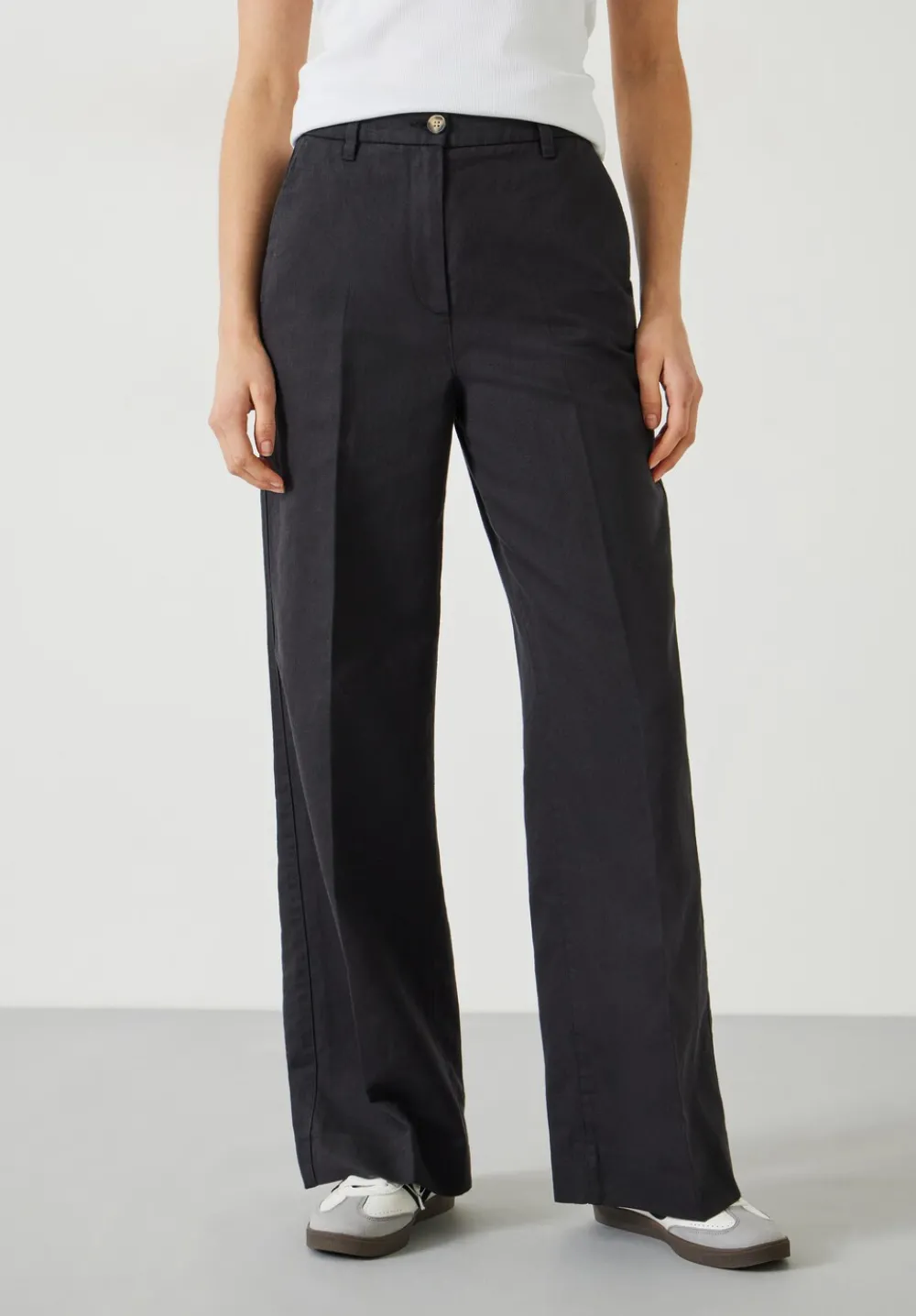 hush Trousers|Emily Cotton Wide Leg Trousers Black