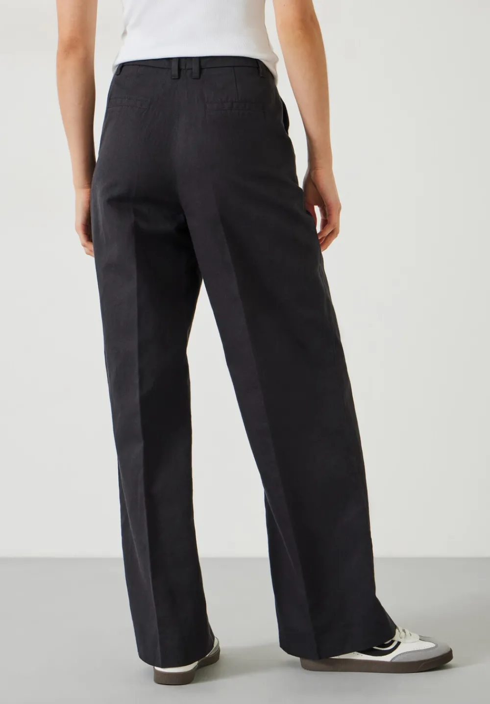 hush Trousers|Emily Cotton Wide Leg Trousers Black