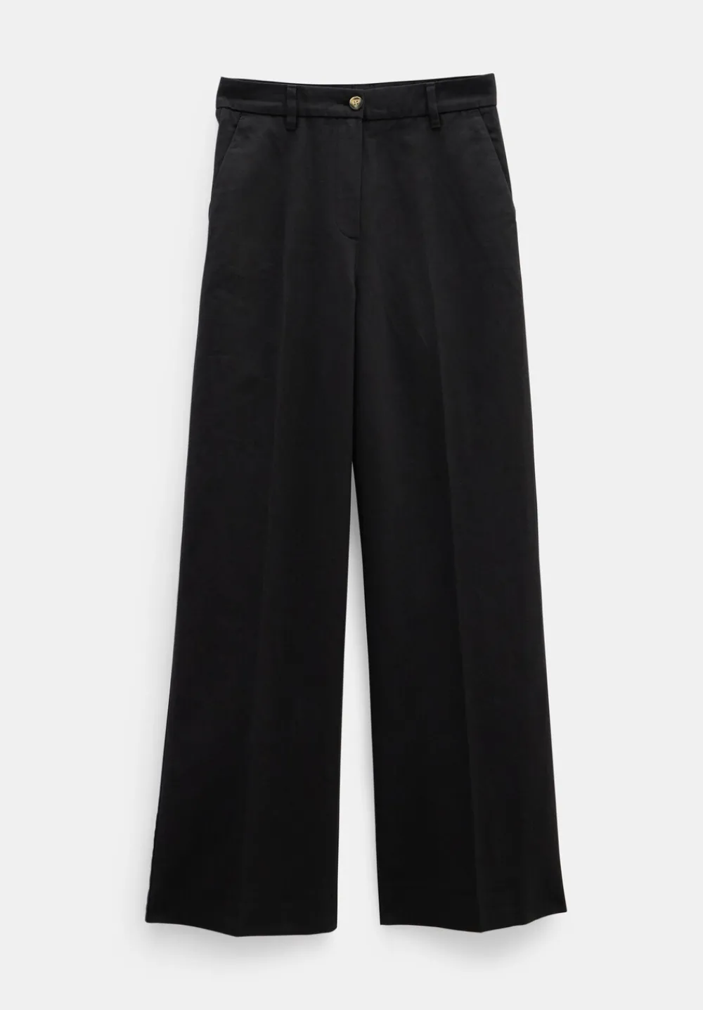 hush Trousers|Emily Cotton Wide Leg Trousers Black