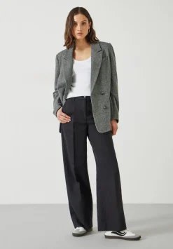 hush Trousers|Emily Cotton Wide Leg Trousers Black