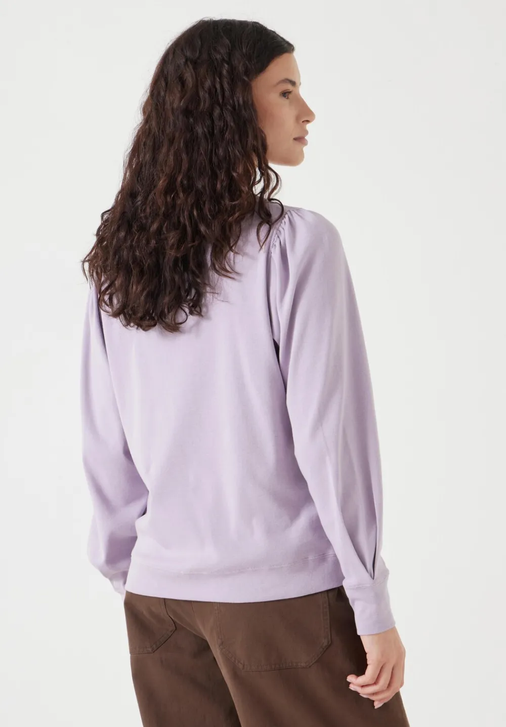 hush Tops & T-Shirts|Emily Puff Sleeve Cotton Jersey Top Dusty Lilac
