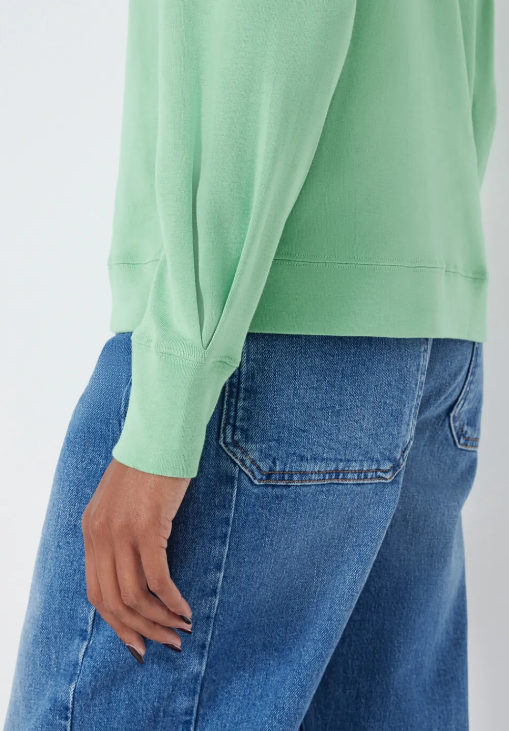 hush Tops & T-Shirts|Emily Puff Sleeve Cotton Jersey Top Apple Green