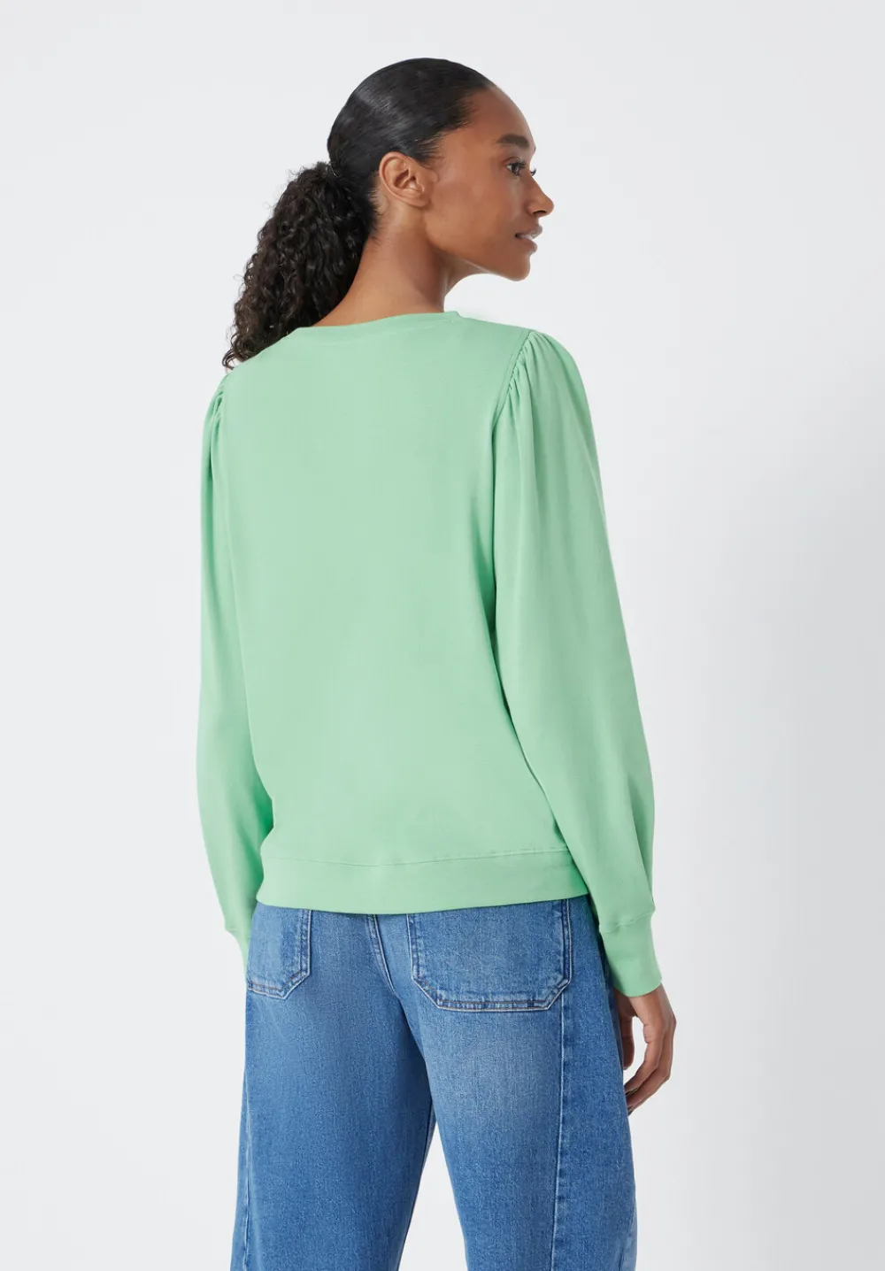 hush Tops & T-Shirts|Emily Puff Sleeve Cotton Jersey Top Apple Green