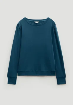 hush Tops & T-Shirts|Emily Puff Sleeve Cotton Jersey Top Deep Teal