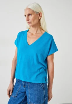 hush Tops & T-Shirts|Jumpers & Cardigans|Emmerline Linen Blend Knitted Top Ocean Blue