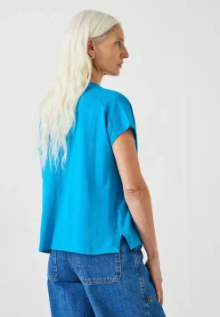 hush Tops & T-Shirts|Jumpers & Cardigans|Emmerline Linen Blend Knitted Top Ocean Blue