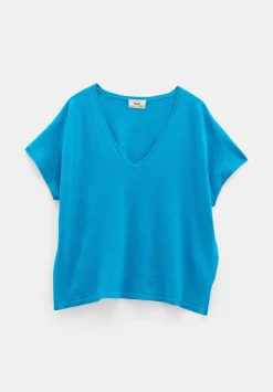 hush Tops & T-Shirts|Jumpers & Cardigans|Emmerline Linen Blend Knitted Top Ocean Blue