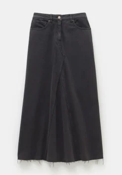 hush Skirts|Eva Denim Maxi Skirt Dark Grey