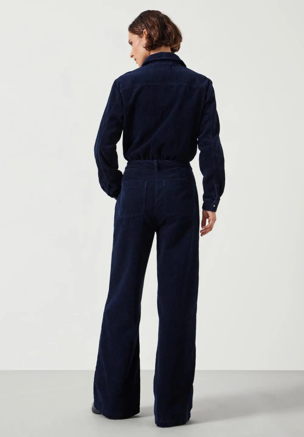 hush Jumpsuits|Evelyn Cord Jumpsuit Navy