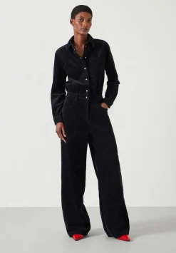 hush Jumpsuits|Evelyn Cord Jumpsuit Black