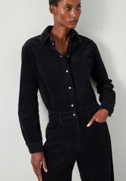 hush Jumpsuits|Evelyn Cord Jumpsuit Black