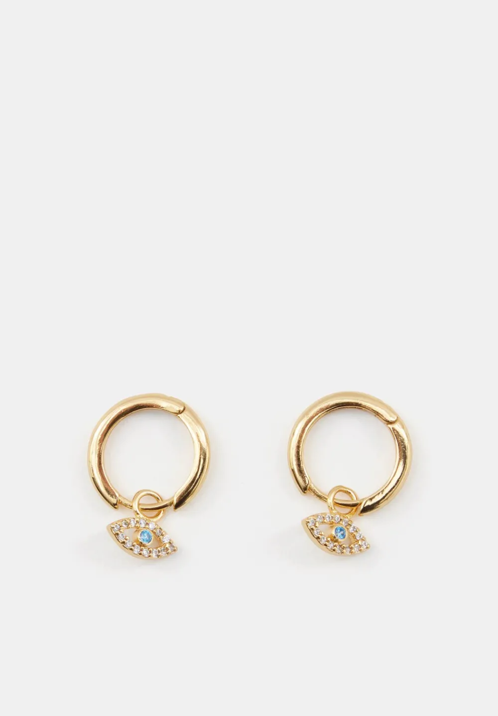 hush Jewellery|Evil Eye Hoop Earrings Gold/Blue