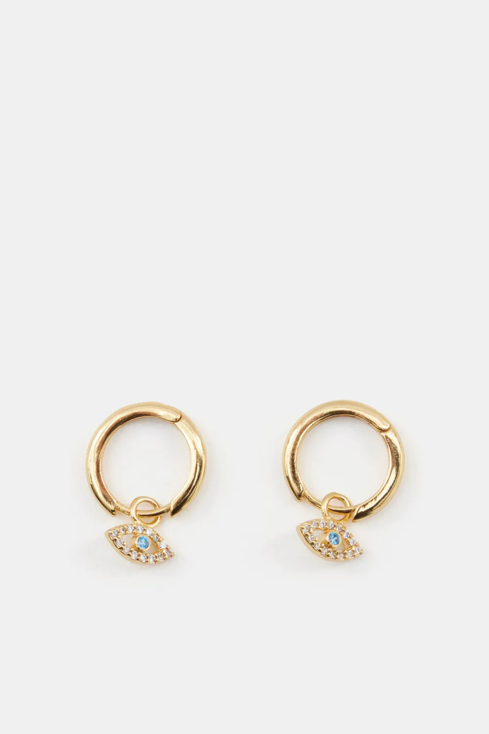 hush Jewellery|Evil Eye Hoop Earrings Gold/Blue
