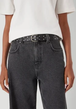 hush Belts|Eyelet Leather Belt Black