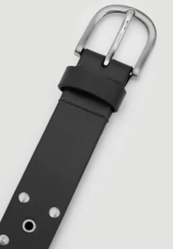 hush Belts|Eyelet Leather Belt Black